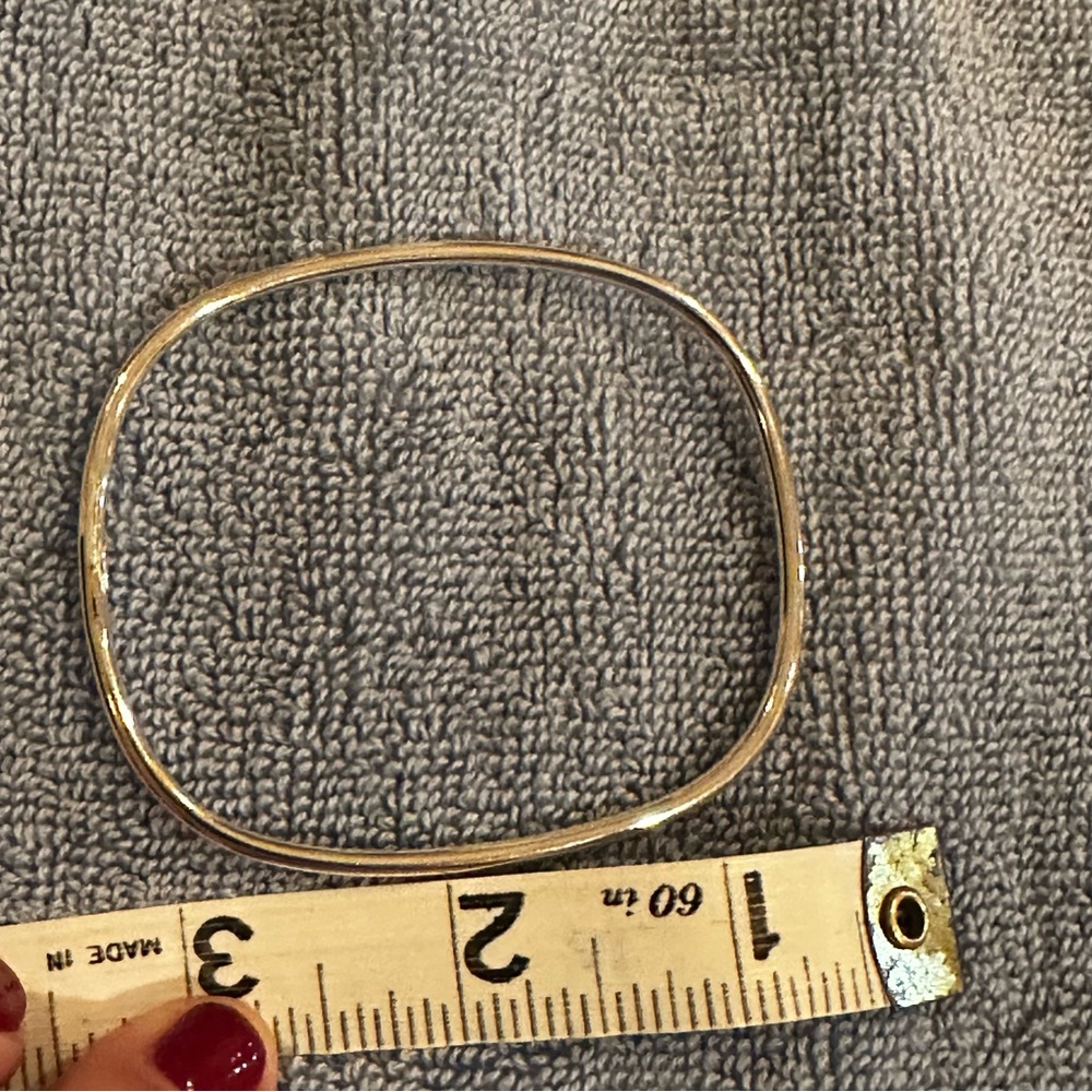 Sterling Silver Rectangular Bangle Bracelet - image 7